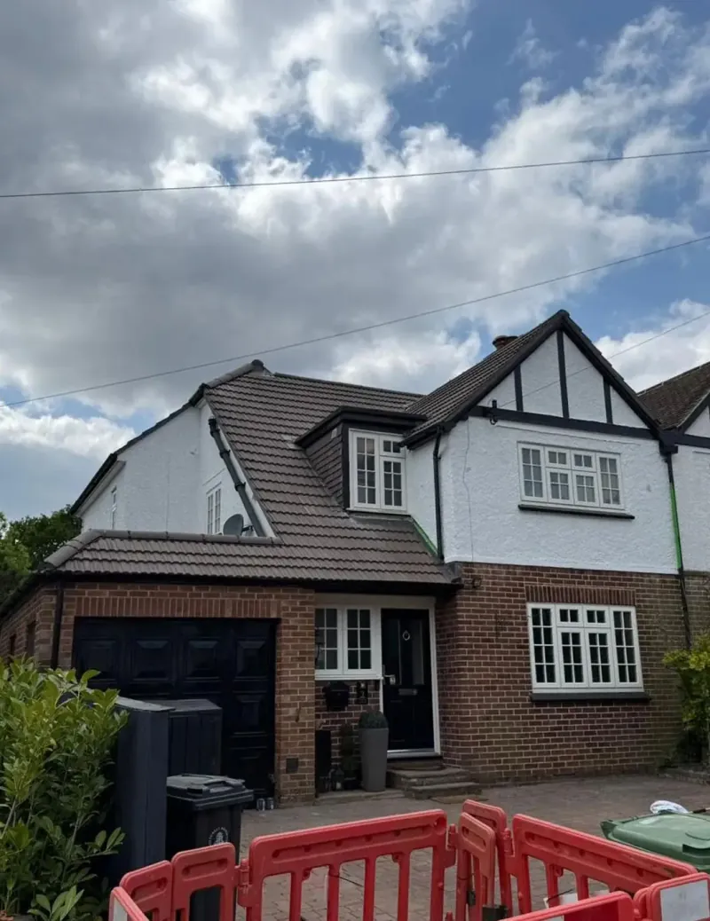New white uPVC fascias, soffits and guttering fitted to a Frimley home